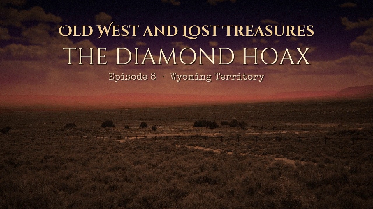 Title card for episode 8, The Diamond Hoax, over the Red Desert at dusk.